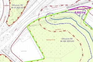 Предлагаемые границы лесопарка (зеленые линии). Фото из материалов слушаний