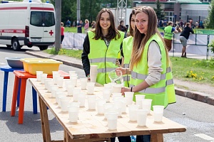 Волонтеры на 19-м зеленоградском полумарафоне. © Зеленоград24, Маргарита Забродская