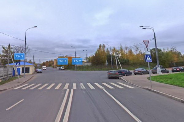 Проезд №707 в районе места ДТП. Фрагмент панорамы с сервиса Атлас Москвы