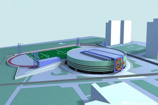 Предварительный эскиз здания спортшколы «Спутник» у площади Колумба. Изображение с сайта zelao.mos.ru